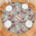 thumbnail image 2 of Baseball Silhouette Pattern Round Fitted Tablecloth with Elastic Edge,Dining Table Cover Waterproof,Outdoor Round Tablecloth for Camping,Dining,Indoor and Outdoor, 2 of 7