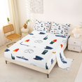 thumbnail image 2 of Manfei Police Hat Queen Sheets,Cartoon Boys Art Queen Sheet Sets,White,4-Piece,1 Flat Sheet, 1 Fitted Sheet and 2 Pillowcases, 2 of 6