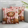 thumbnail image 3 of COMIO Pink Christmas Throw Pillow Covers Cute Smiling Gingerbread Man Pillow Case Pink and White Stripe Pillows Let It Snow Snowflake Decorative Cushion Cover for Winter Home Decor Couch Sofa Bed, 3 of 5