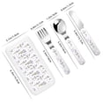 thumbnail image 2 of Honeii Lavender Flowers Print Children's Knife, Fork And Spoon Set,Reusable Utensils Set with Case,Travel Cutlery Set,for Kids Adults Camping, 2 of 6