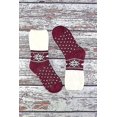 thumbnail image 3 of Ladies Wool Bed Socks With Fairisle Design - Thermal Lounge Socks, 3 of 5