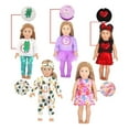 thumbnail image 4 of AlevRam 10 Sets 18 Inch Doll Clothes Set - Outfits for American Girl Dolls & 18" Dolls - Includes Pajamas, Dresses, Skirts, Swimsuit, Bodysuits - Gift for Girls Age 3+, 4 of 6