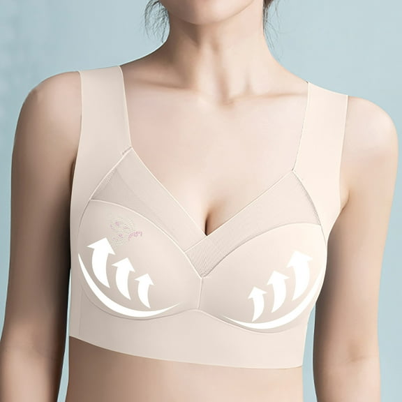 Hicidod Wireless Bras for Women Full Coverage No Underwire Soft Everyday Bras Comfortable Push Up Thin Side Padded Bras