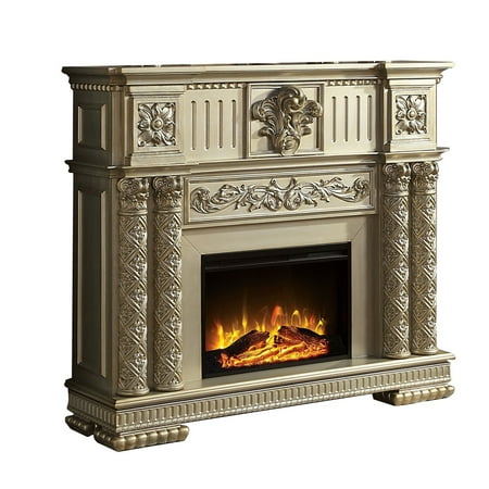 

Jess 59 Inch Classical Electric Fireplace Carved Remote Timer Gold