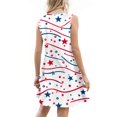 thumbnail image 4 of Women's V-Neck Sleeveless Sundress, Casual Summer Dress with Independence Day Print, Comfortable Fabric for Festivals and Parades,White XL, 4 of 4
