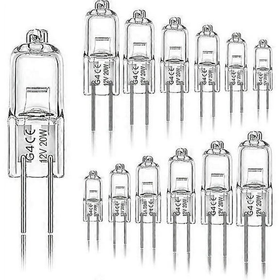 12-pack G4 20w 12v 2800k 2-pin halogen bulb for hood, kitchen, living room, bedroom