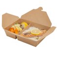 Bio Tek 50 oz Rectangle Kraft Paper #5 Bio Box Take Out Container - 2 ...