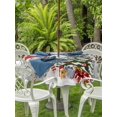 thumbnail image 2 of Outdoor Tablecloth with Umbrella Hole and Zipper, Grey Red Christmas Round Table Cloth 54 Inch Waterproof Tablecloth, Snowflake Gnomes Xmas Tree Winter Gifts Picnic Table Cover for Patio Camping, 2 of 7