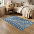 thumbnail image 2 of ODIKA 5'x7' Cream Denim Geometric Stripe Design Washable Area Rug Bold Handwoven Patterns with Modern Flair Easy Care, Non-Shedding, Pet Friendly, for Small Living Room, Bedroom, 2 of 7