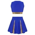thumbnail image 2 of TiaoBug Kids Girls Cheer Leader Uniform Sleeveless V Neckline Crop Top+Skirt Halloween Outfit Blue 14, 2 of 7