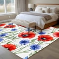 thumbnail image 4 of Non-Slip Rug Pad Rugs Country Blue Red Flowers Leaves Rectangle Area Rugs 5x7Ft Soft Carpet Pads for Living Room Kids Room, Spring Botantical, 4 of 9