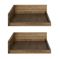 thumbnail image 2 of Kate and Laurel Levie Rustic Modern Floating Corner Wood Wall Shelves, 12 x 12 Inches, 2 pack, Rustic Brown, 2 of 4