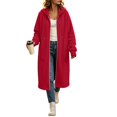 thumbnail image 5 of COMVALUE Womens Long Zip Up Hoodie Jacket Open Front Hoodie Sweatshirt with Pockets Fleece Lightweight Sweaters Oversized Zipper Hooded Cardigan Winter Fall Coats Tunic Sweatshirts (Red, S), 5 of 9