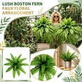 thumbnail image 6 of Artificial Boston Fern for Outdoors, UV Resistant Fake Ferns, Realistic Faux Plants for Outdoor Planter Porch Patio Decor, 1pcs, 6 of 6