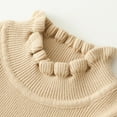 thumbnail image 6 of NAISIBABY Sweater for Girls, Solid Color Long Sleeve Fashion Ruffled Casual Thick Knit Tops Khaki 4-5T, 6 of 9