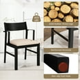 thumbnail image 5 of Gymax Dining Chair w/ Arms Set of 2 Modern Kitchen Chairs & Contoured Backrest Black & Beige, 5 of 7