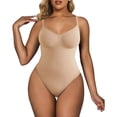 thumbnail image 5 of Body moldeador sin costuras que encoge el abdomen y levanta las caderas, tanga de talla grande, corsé con tirantes para mujer, 5 of 5