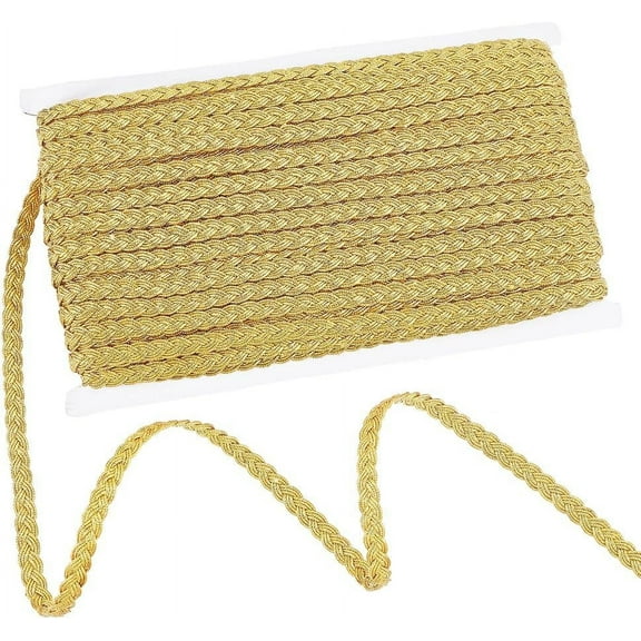 17.5 Yards 16m Filigree Braid Trim 0.3 inch/8mm Metallic Braid Lace Ribbon Decorative Fabric Ribbon Golden Corrugated Trim