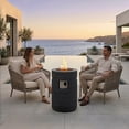 thumbnail image 2 of Atumcto 40,000 BTU Propane Fire Pit Column, 16.5" Round Concrete Outdoor Fire Pit with Lava Rocks and Cover for Patio, Backyard, Medium Gray, 2 of 13