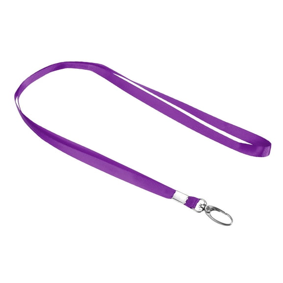 Uxcell Polyester Flat Strap Neck Lanyards with Clip Swivel Hook Purple 20 Pack