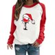 thumbnail image 1 of Gibobby Sudadera navideña mujer Suéter de manga larga con contraste de felpa de felpa con estampado de manga de vellón para mujer(Rojo,CH), 1 of 4