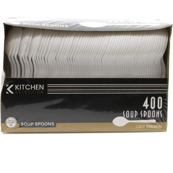 400 Disposable Plastic Spoons Nicole Home Collection Cutlery Medium Weight