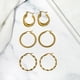 thumbnail image 3 of Juego de 3 Pendientes de Aro JeenMata Lujosos en Oro Amarillo, 3 of 5