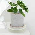 thumbnail image 2 of EXHUMKY White Round Plant Pot Saucer with Hidden Wheels for Garden Mobility and Water Storage, 2 of 6