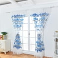 thumbnail image 2 of Cortina corredera estilo campestre, cortina corredera, cortinas, cortina decorativa Azul-100x200cm, 2 of 9