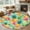 Blue, variant on Round Area Rugs Collection 3 Ft, Summer Pineapple Non-Slip Residential Carpet, Tropical Fruits Lemon Watercolor Indoor Crawling Mats Doormat Runner Rugs Play Mat forBedroom