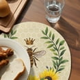 thumbnail image 3 of Bees Round 13 Inch Placemats Set of 4, Sunflowers Summer Watercolor Floral Leaf Palnt Honey HeatResistant Non Slip Place Mats for Dining Table, Wipeable Braided Kitchen Table Mats for Housewarming, 3 of 9