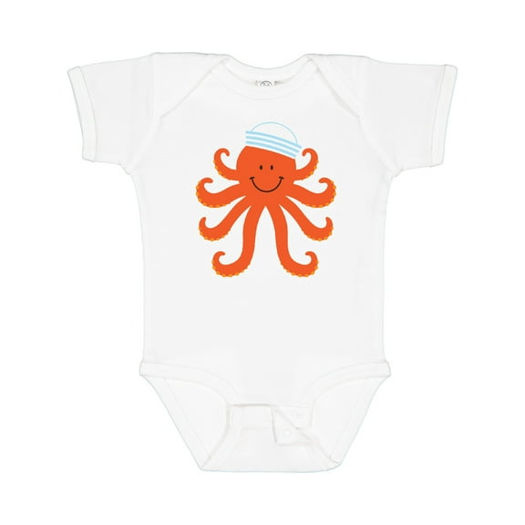 Inktastic Orange Octopus Cute Sea Creature Nautical Boys or Girls Baby Bodysuit
