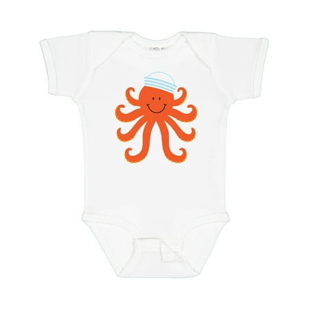 

Inktastic Orange Octopus Cute Sea Creature Nautical Gift Baby Boy or Baby Girl Bodysuit
