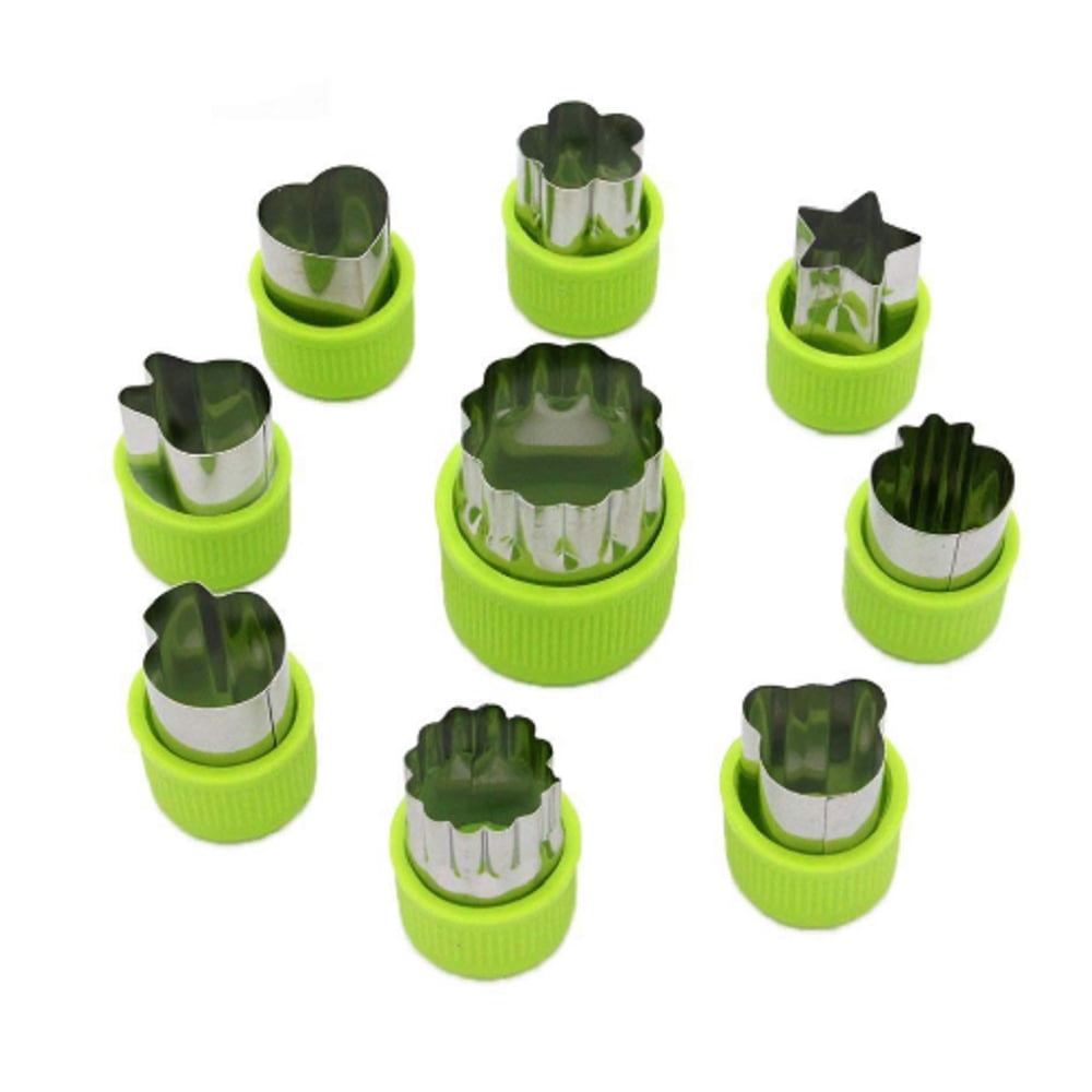 9 Pcs Stainless Steel Fruit Vegetable Cutter Shapes Set Mini Cookie