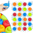 thumbnail image 1 of 24PK Quick-Fill Water Balloons - Reusable Splash Bombs for Pool & Backyard Fun, Outdoor Water Battle Games, Summer Party Supplies, Ages 6+, Multicolor, 1 of 5