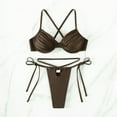 thumbnail image 4 of Fengqque Women's New Sexy Split Bikini Swimsuit Solid Split Swimsuit Set, 4 of 5