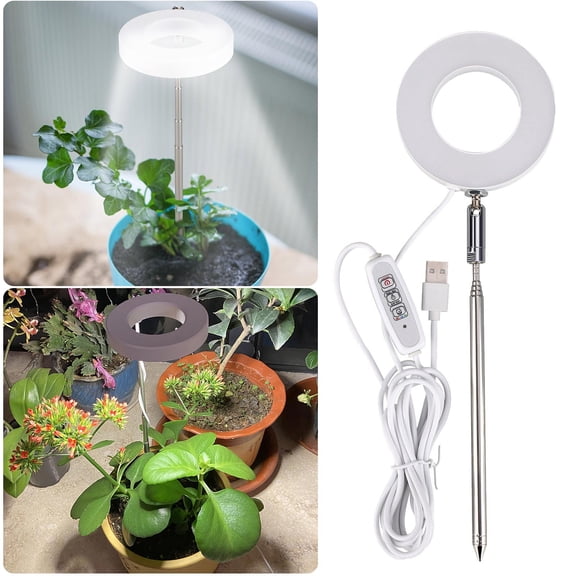 Indoor Grow Light with 20 LED Full Height Adjustable Lamp and Auto Timer 2 4 8 Hours 4 Speed Dimming Modes for Efficient Gardening