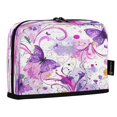 thumbnail image 2 of Standing Pencil Case with Base Large Capacity Stationery Pouch Pen Bag with Zipper for Women Men Purple Butterfly with Swirls, 2 of 7