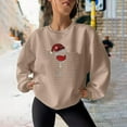 thumbnail image 1 of Jienlioq Hauts pour Femmes Mode Tendance Noël Décontracté Dames Imprimé Ample Manches Longues Col Rond Blouses Hauts Chandails en Molleton Sans Capuche Cyberlundi, 1 of 4