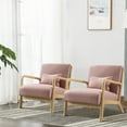 thumbnail image 3 of Bonzy Home Mid Century Modern Accent Chair Set of 2 for Living Room Pink, 3 of 6