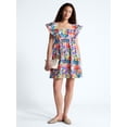 thumbnail image 2 of Free Assembly Women's and Women's Plus Square Neck Flutter Sleeve Mini Dress, XS-4X, 2 of 5
