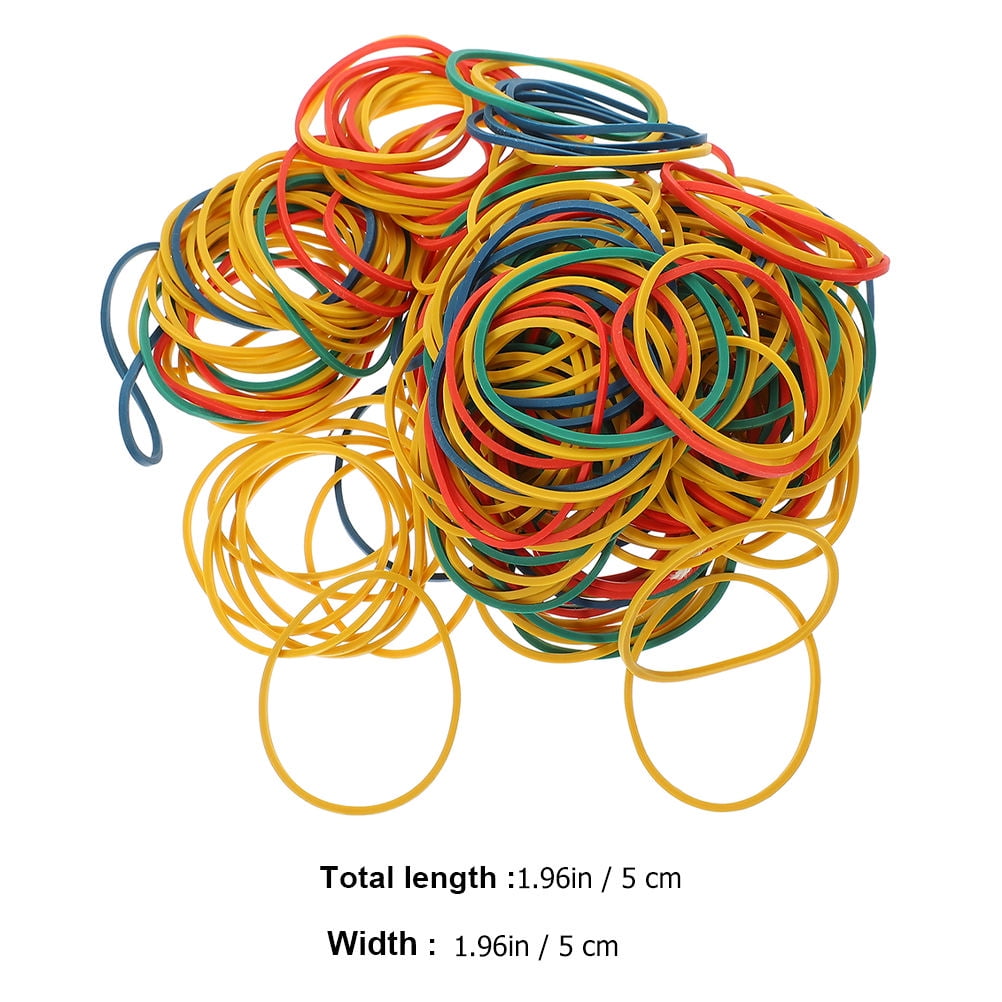 Luxshiny Assorted Color Rubber Bands, Strong Elastic Natural Rubber, Versatile Office and Home Use, 100 Count Colorful Bands
