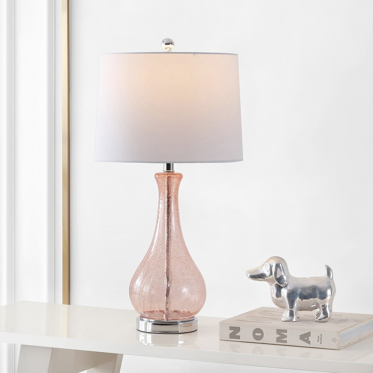 SAFAVIEH Finnley Contemporary Chic with USB Port Table Lamp, Blush