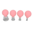 thumbnail image 4 of 4pcs Glass Face Cupping Set Silicone Lymphatic Drainage Skin Lifting Reduce Cellulite Cupping Massage Set for Back Pink, 4 of 14