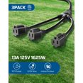 thumbnail image 2 of Divisor de cable de extensión DEWENWILS 1 a 3, 45 cm 16/3 125V, 2 of 7