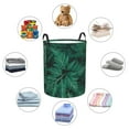 thumbnail image 4 of Lsque Green Leave Fern Pattern Laundry Hamper Basket, Tall Woven Rope Hamper Basket for Clothes, Lightweight Storage Basket, Collapsible Waterproof-, 4 of 6