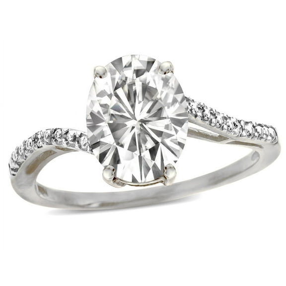 Star K� Big Stone Oval 10x8 Genuine White Topaz Bypass solitaire engagement promise ring