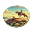 thumbnail image 2 of Round Bar Stool Seat Covers, Western Sky Desert Cowboy Elastic Round Chair Cover Stool Seat Slipcover Bar Stool Cushions Round Pad for 12-14 inch, 2 of 7