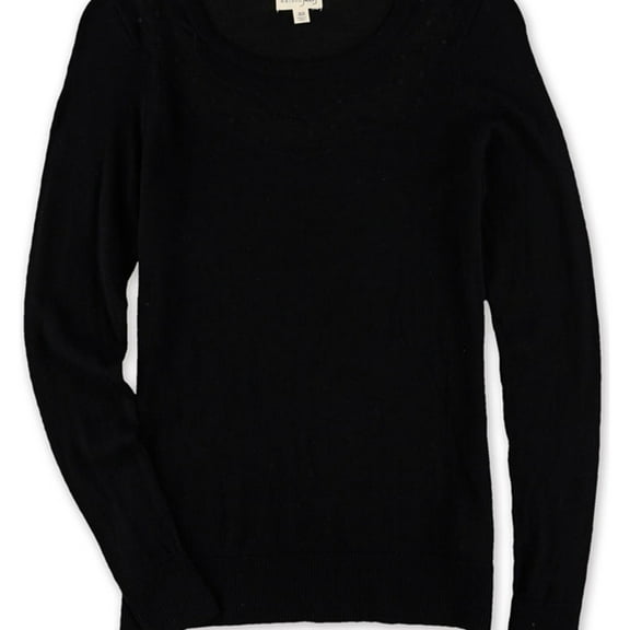 maison Jules Womens Illusion Knit Sweater, Black, X-Small