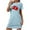 Blue4, variant on Jgppe Women's Short Nightdress Printed Round Neck Short Sleeves Nightgown Sleep Dress Valentine's Day